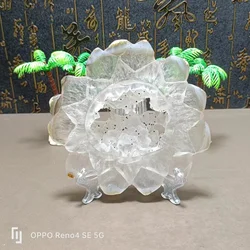 Natural Quartz Crystal, Agate Chip, Lotus Speculum, Ball Foundation, Home Decoration, Exquisite Gifts, Free Bracket
