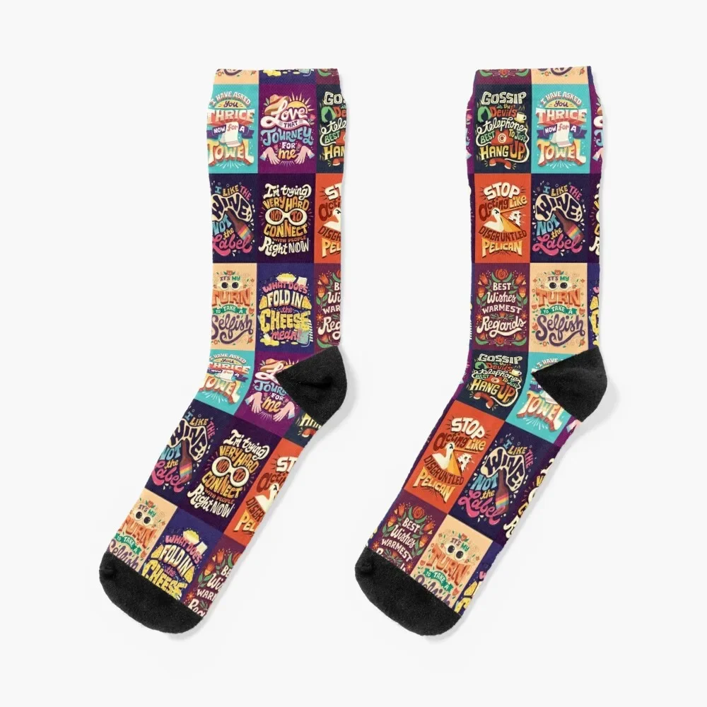 

SC Collage Socks bright garter ankle Socks Male Women's