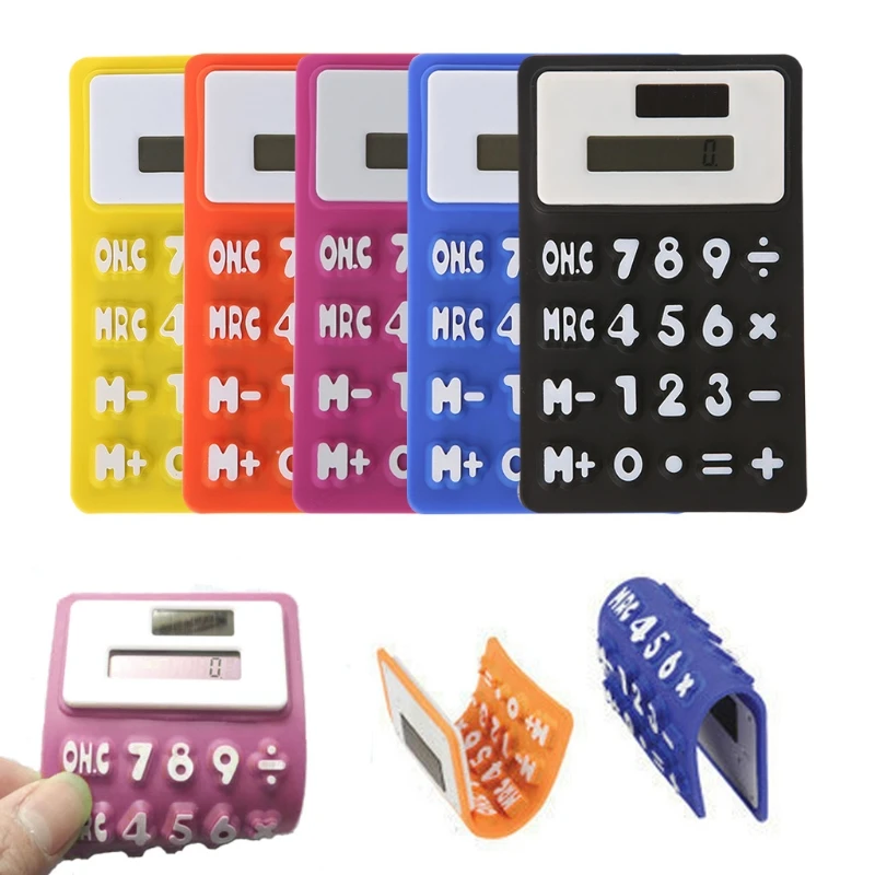 Portable Solar Silicone Calculator Foldable Handheld Scientific Calculator for Creative Pocket Calculator For Off Dropshipping