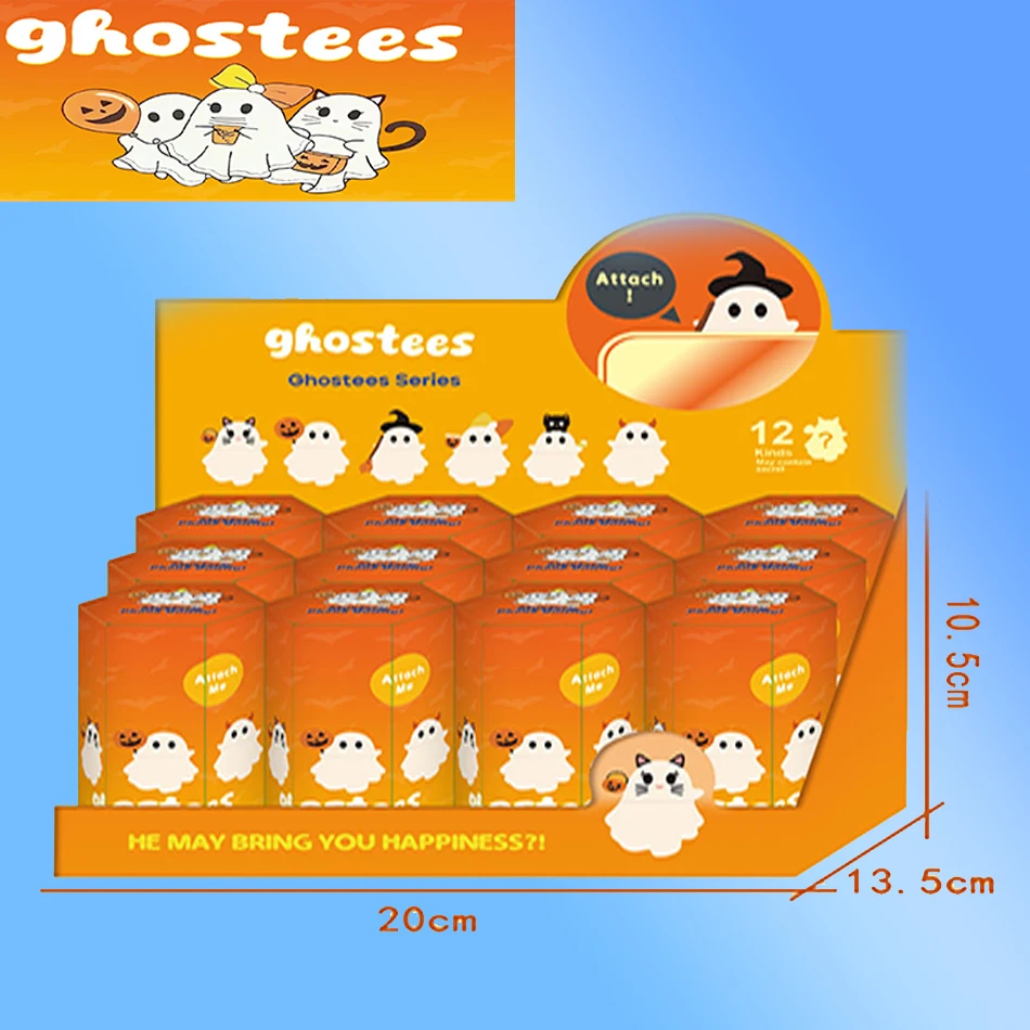 

НОВАЯ слепая коробка, маленькие фигурки, фигурка Ghostees на Хэллоуин, мини-фигурка на Хэллоуин, украшения для мобильного телефона