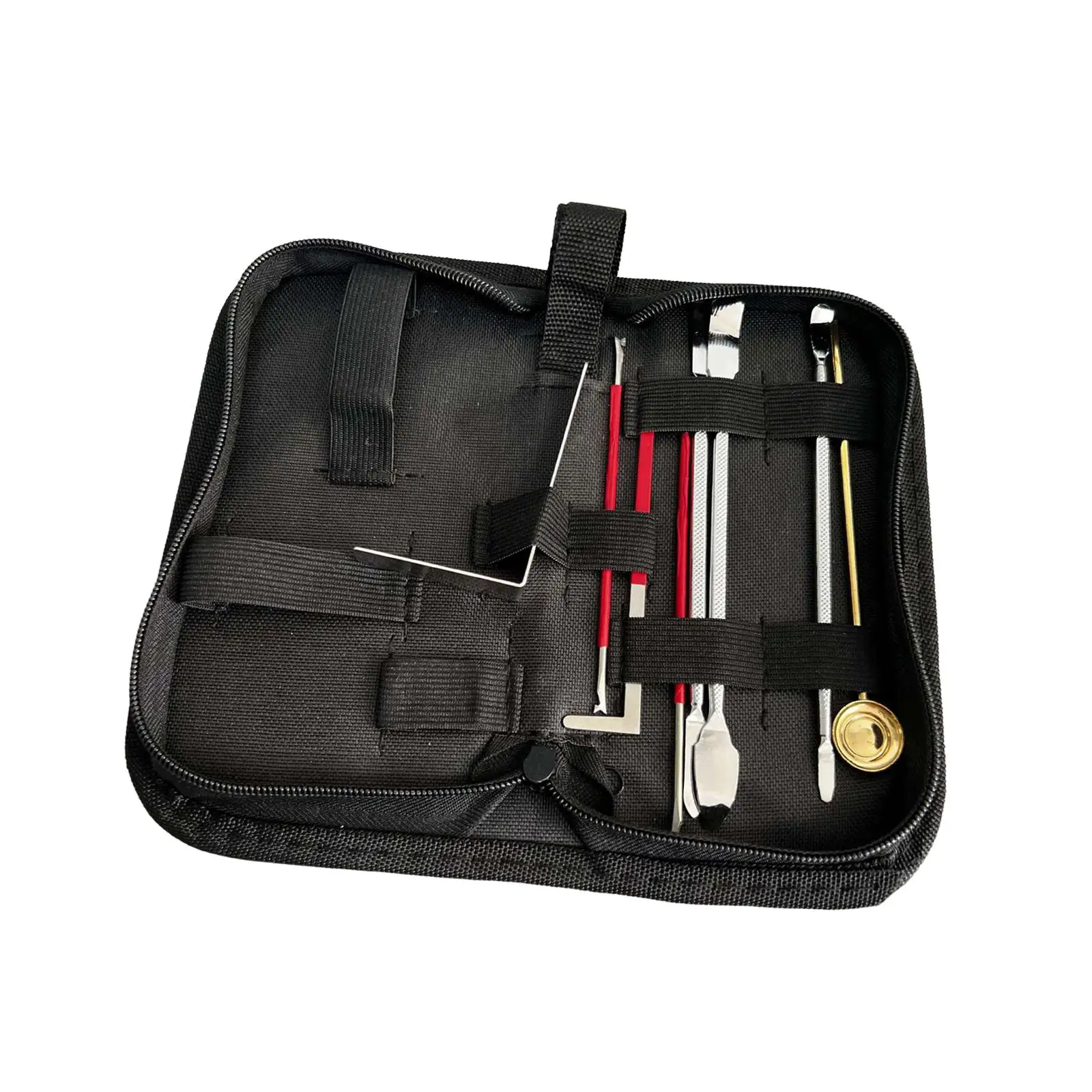 8Pcs Stainless Steel Repair Tool Kit with Carry Case Woodwind Instrument Maintanance Kit for Piccolo Clarinet Flute Oboe