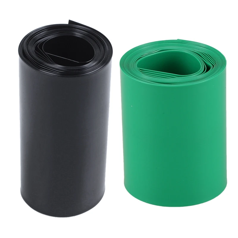 

A63K-1Pcs 2M 50Mm Dark Green Pvc Heat Shrink Tubing Wrap For 2 X 18650 Battery & 1Pcs 70Mm/44Mm Pvc Heat Shrink Tubing Wrap Blac