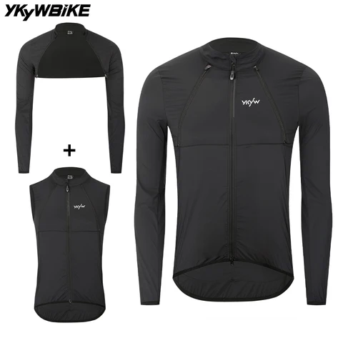 YKYWBIKE Мужская куртки-жилетка 2-в-1