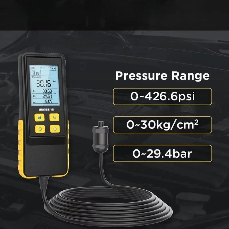 Digital Oil Pressure Tester Tool Kit 0-426.6 PSI Automotive Engine Gauge with Intelligent Features