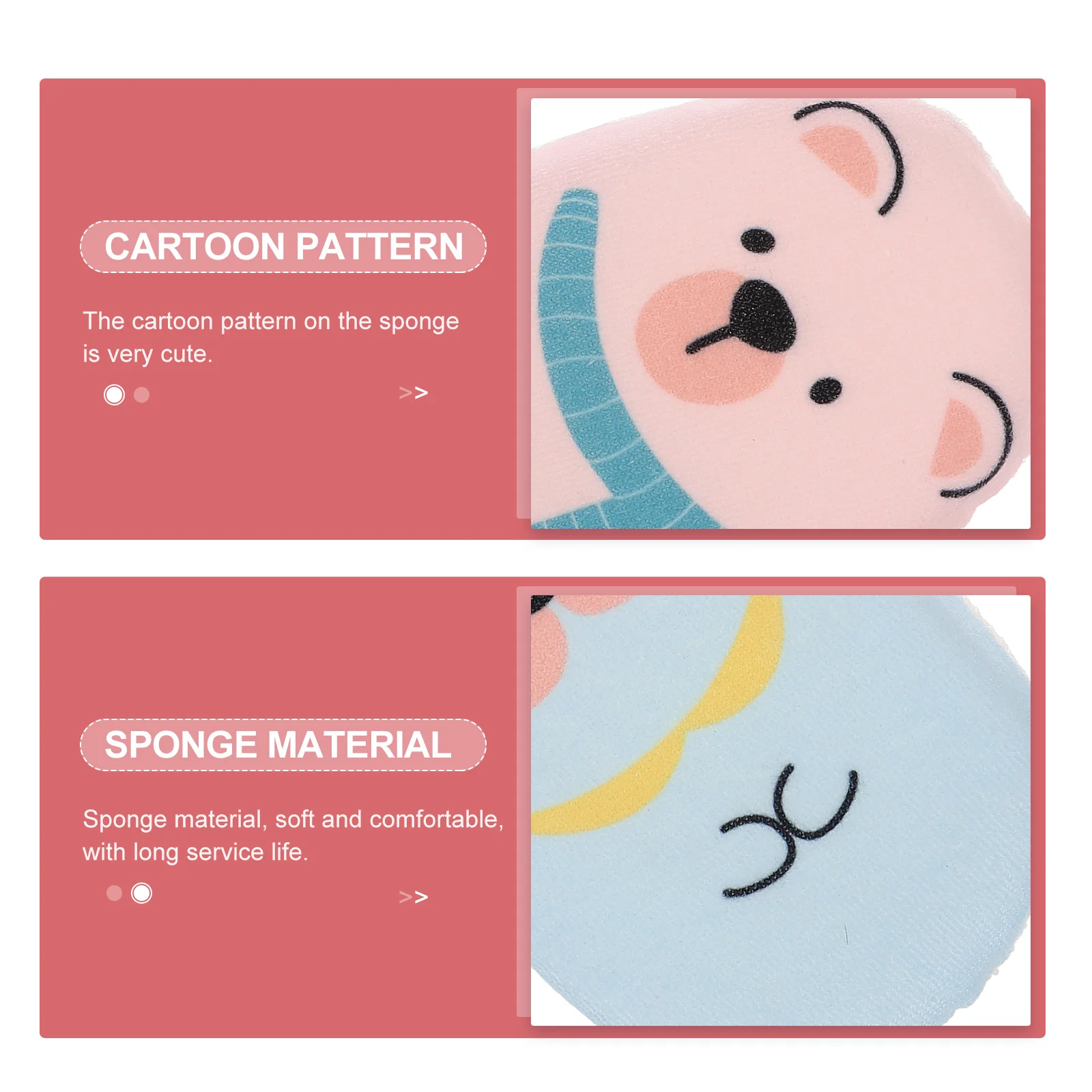 

2pcs Cute Baby Bath Sponges Toddler Shower Scrubbers Soft Body Wash Sponge Lightweight Foldable Bathing Tools For Newborns