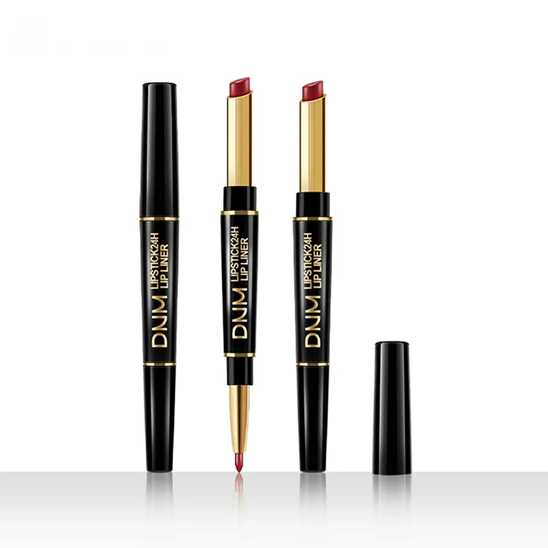 Nueva taza antiadherente de doble punta, lápiz labial de larga duración, delineador de labios, alta pigmentación, resistente al agua, regalos del Día de San Valentín