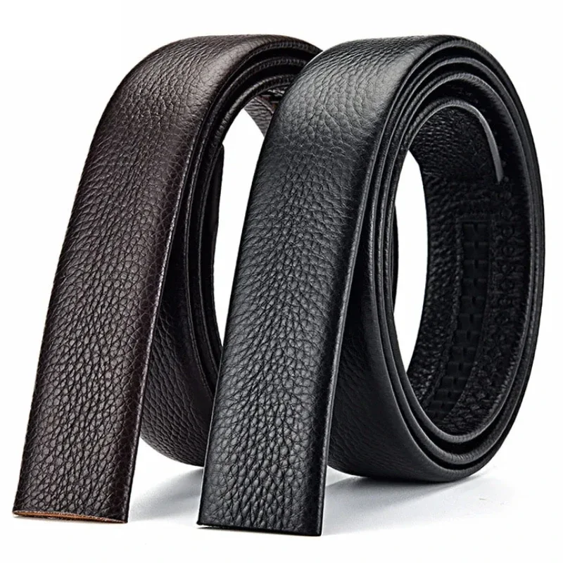 100 120 130 140 150 160 170cm Automatic Belt Without Buckle Men Width 3.5cm No Buckle Good Quality  PU Leather Belt Body Strap