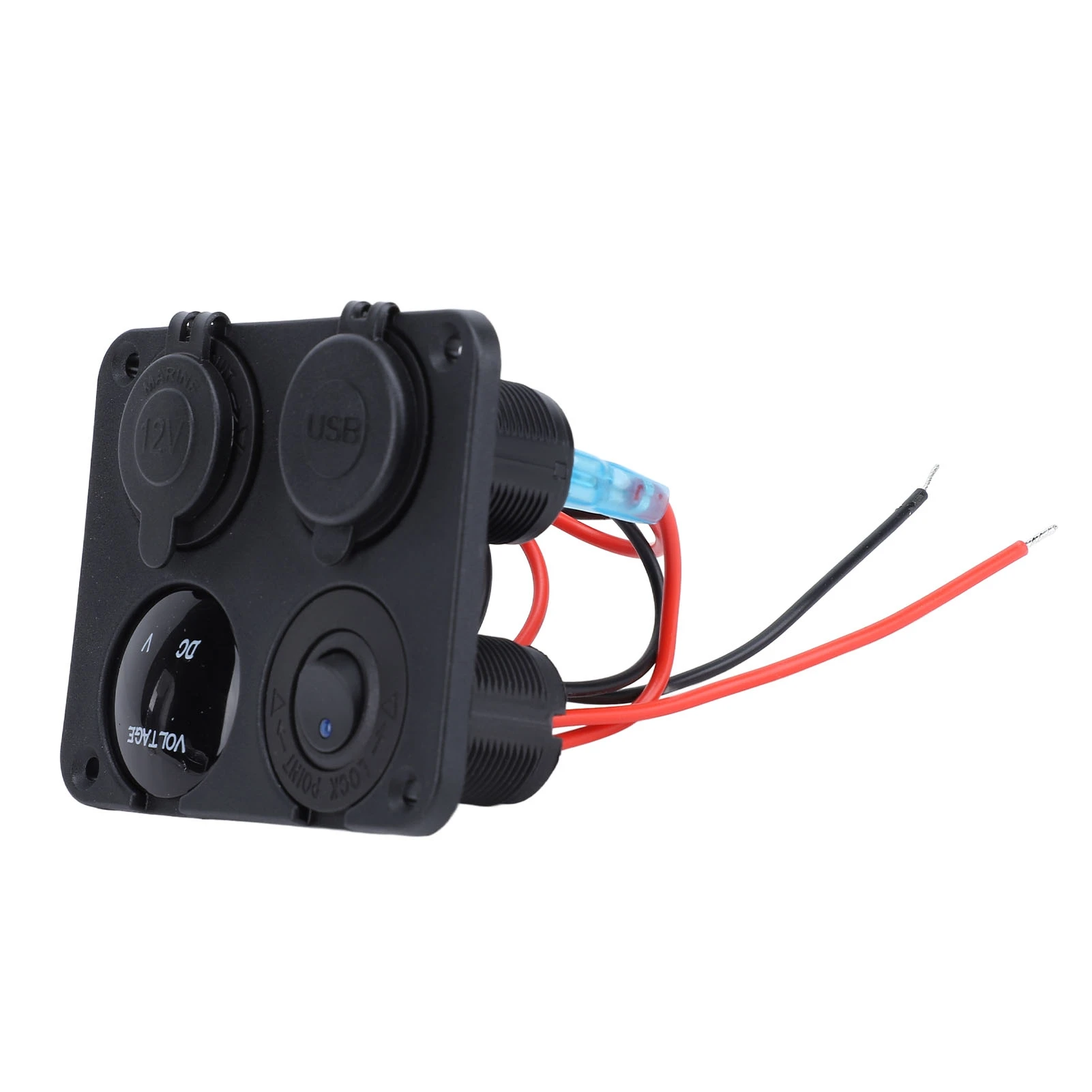Charger Socket Panel DC 12‑24V Dual 4.2A USB Power Outlet with LED Voltmeter Cigar Lighter Socket for Car Marine Boat RV Truck