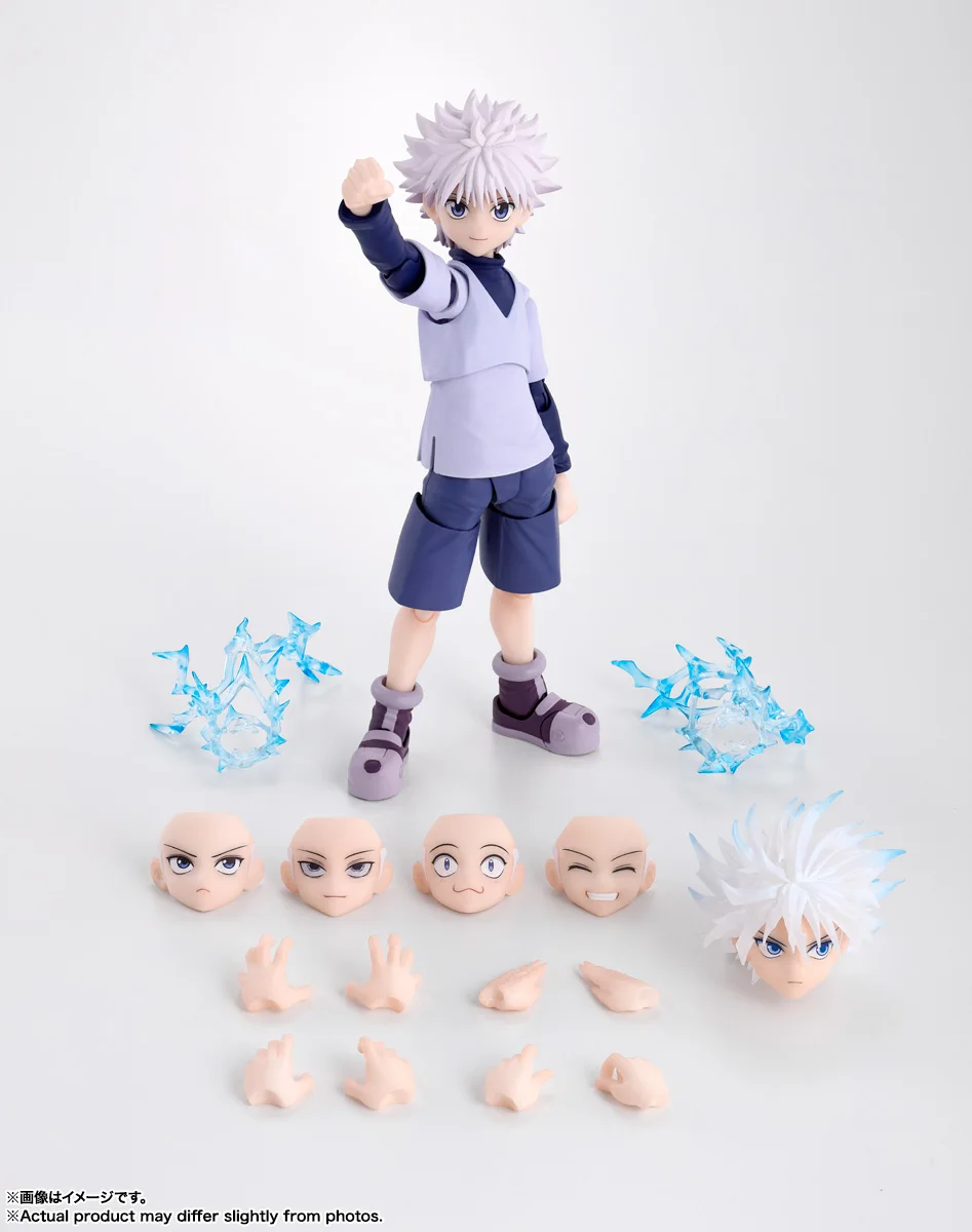 Original BANDAI SHF HUNTER HUNTER Killua Zoldyck PVC Anime Figures Action Figure Model Toys Christmas Gifts