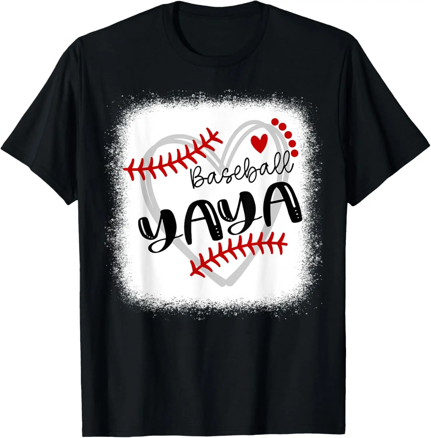 

Personalized Baseball Heart Tee Cute Yaya Women Baseball T-Shirt