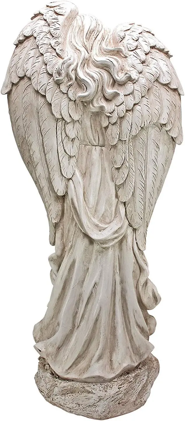 Design Toscano AL58133 Constance's Conscience Angel Religious Garden Statue, 32 Inch, Antique Stone