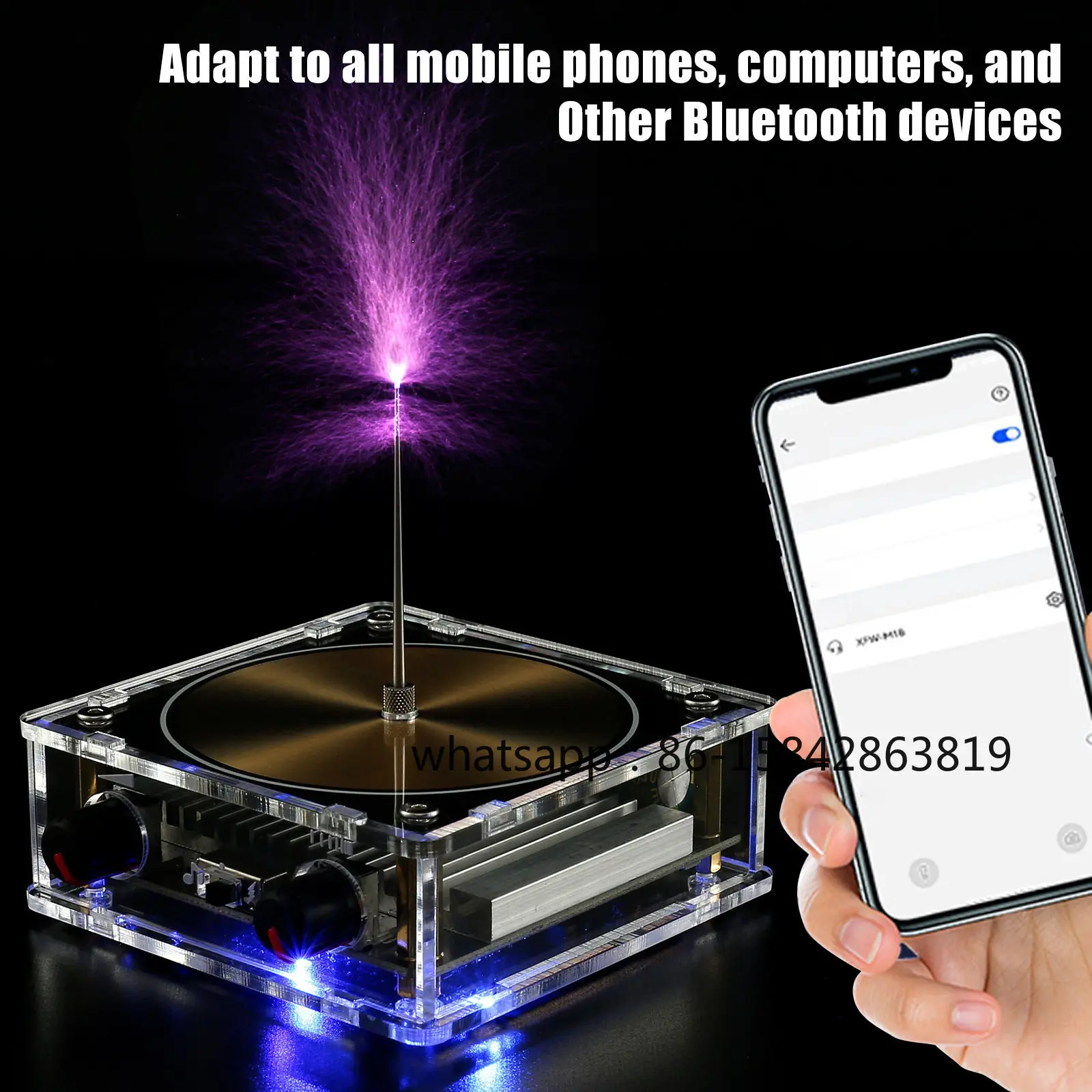 Music Tesla Coil Artificial Lightning Touchable Audio Input Bluetooth Science Experiment Music Box
