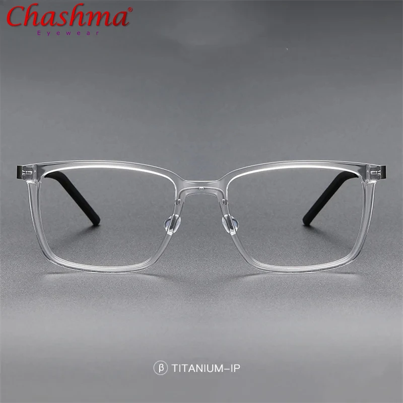 Chashma Acetate Titanium Eyewear Ready Prescription Glasses Men Ultra Light Spectacle Screwless Designer Multifocal Eyeglass