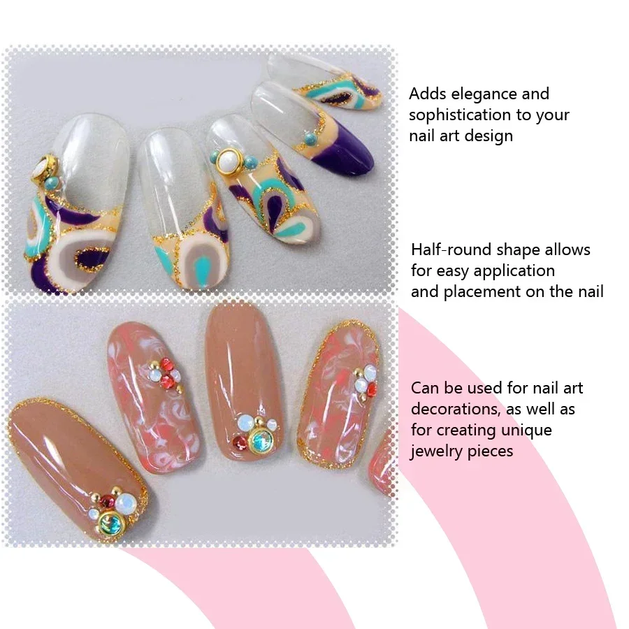 200Pcs 3D Nail Art Pearly Beads Assorted Colors 4mm Size Nail Charm for DIY Nail Decorations Jewelry Making