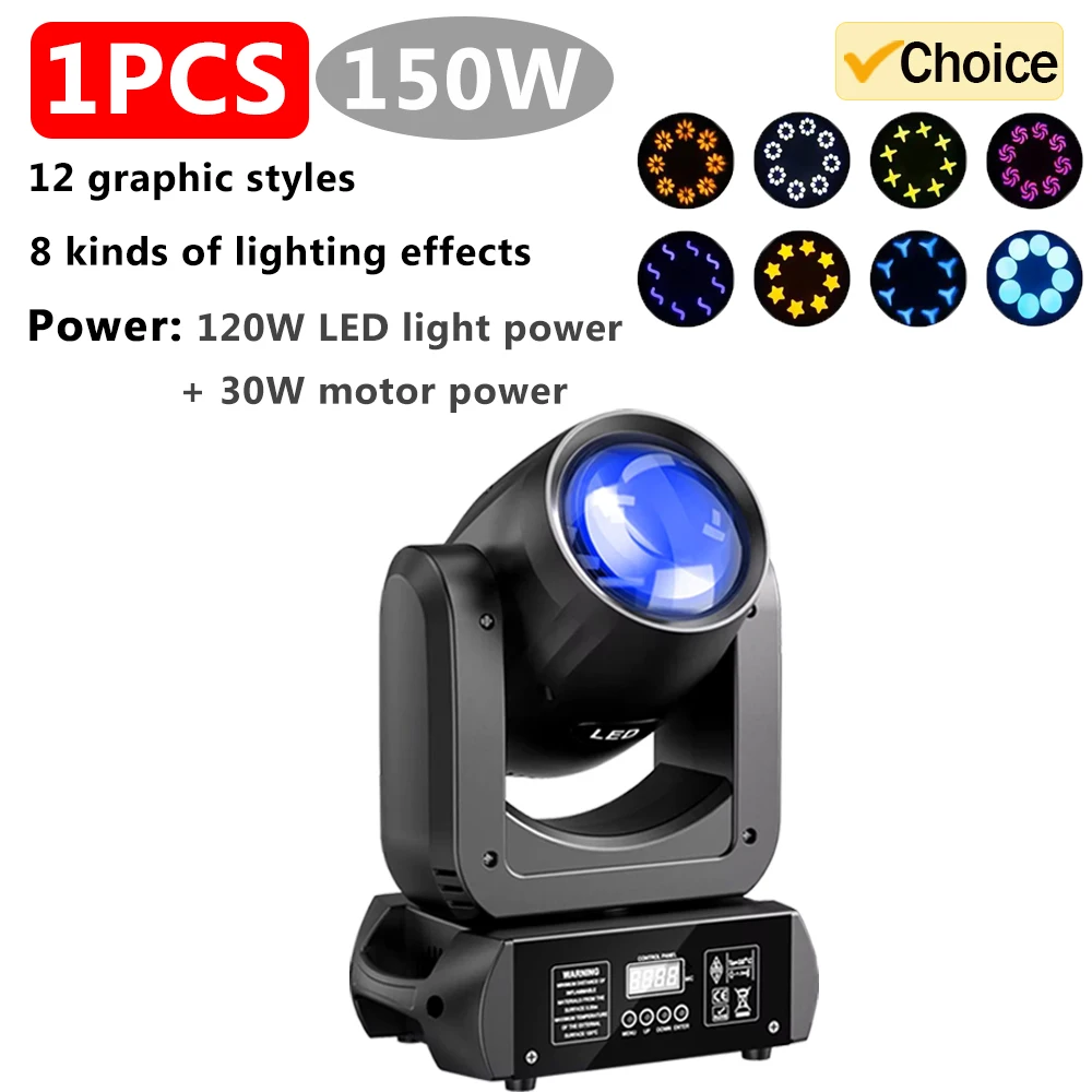 1 ST 150 W Professionele Moving Head Beam Light 8*8 Patroon DJ Party Disco Licht DMX512 Geluidsgestuurde Festival Party Podium Licht