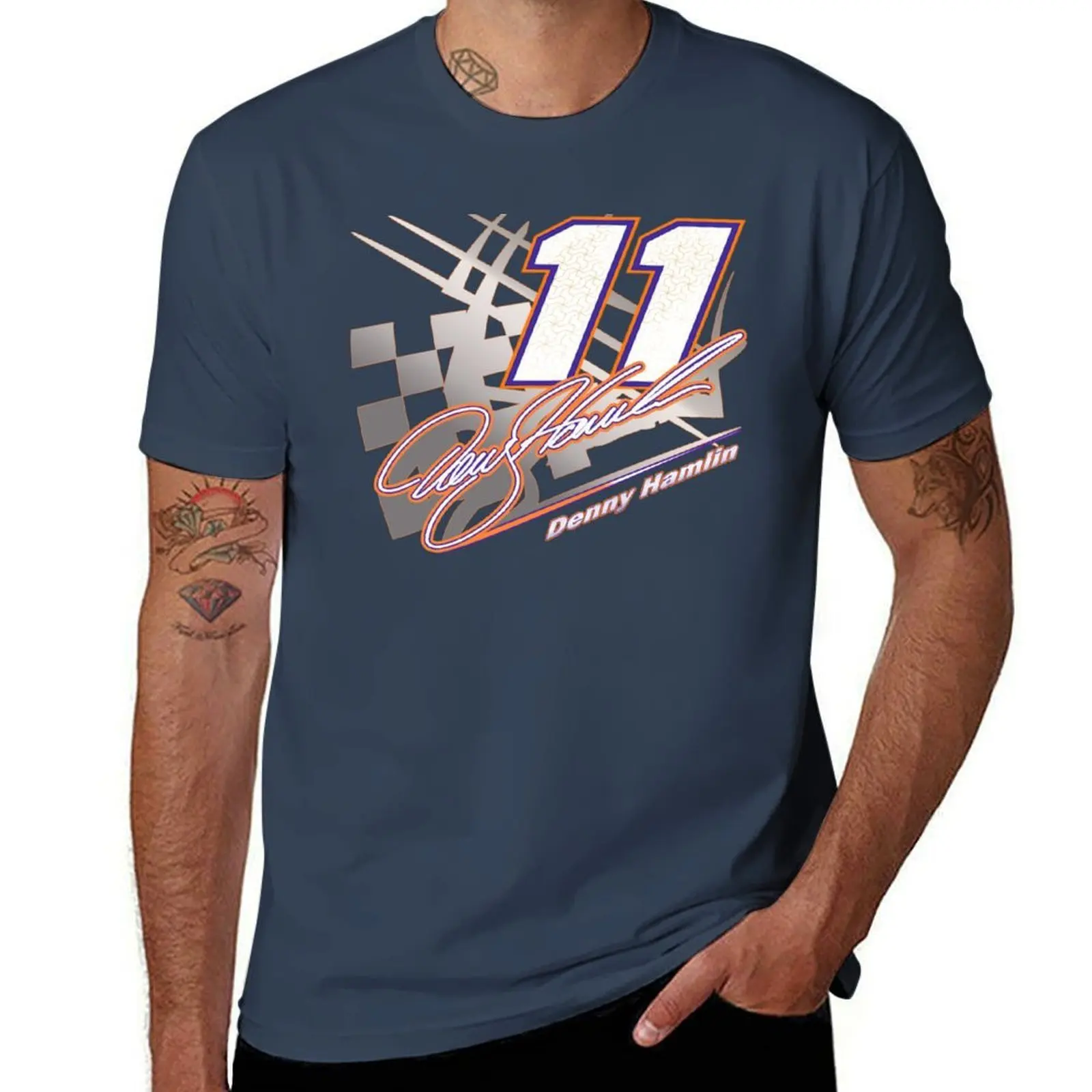 

Denny Hamlin #11 is an American professional racing driver T-Shirt Retro Graphic Print T-Shirt