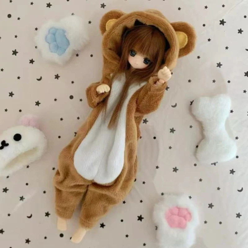 

Одежда для кукол Azone/ob22/ob24/Blyth, комбинезон-медвежонок 1/6, игрушки для переодевания, подарок для игры в дочки-матери, модные аксессуары для кукол, без куклы