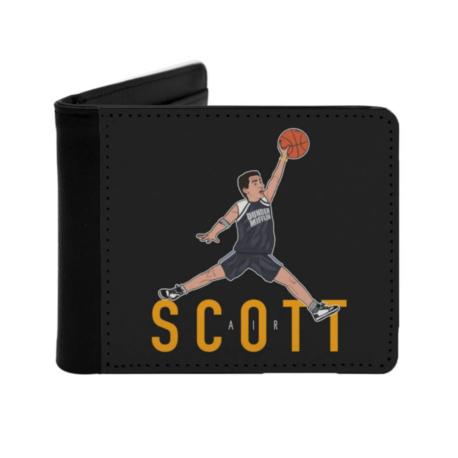 

Air Michael Men Wallets Card Man Wallet Short Purse Bi-Fold Personalized Purses The Office Basketball Dunder Mifflin Dwight