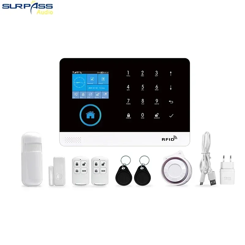 Smart Home Wireless Tuya WiFi GSM Security Alarm System Kit Connect with IP Camera App Remote Control Support Voice Control