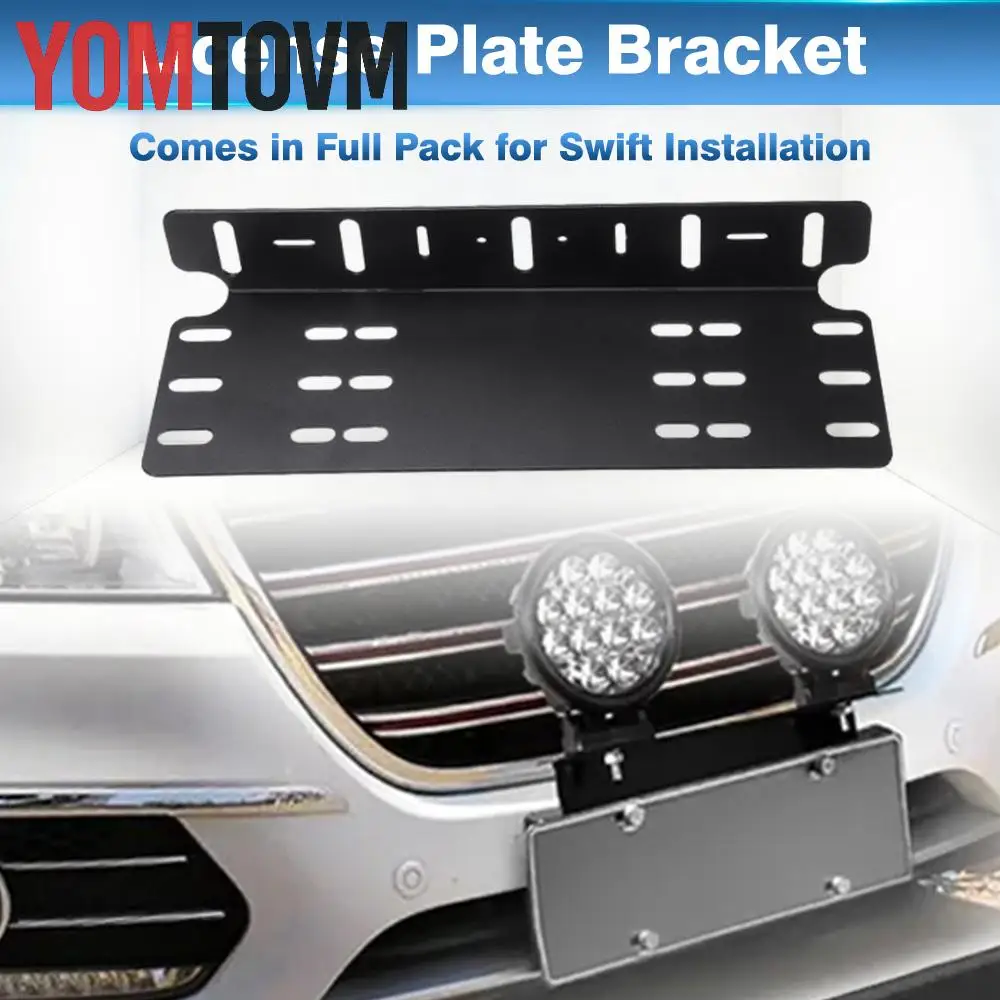

4x4 LED Work Light Bar Driving Lamp Fog Light Holder Universal Aluminium Alloy Front Bumper License Plate Mount Bracket