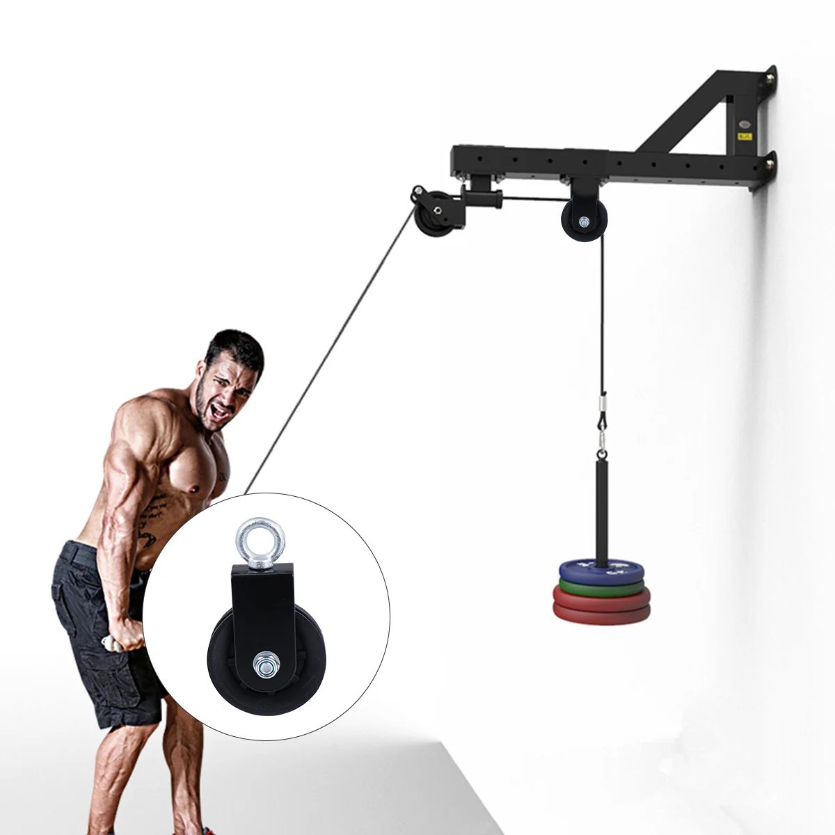 

Pulley Fitness Accessories Lift Big Fly Self Made Training Device Silent Metal Hanging Wheel