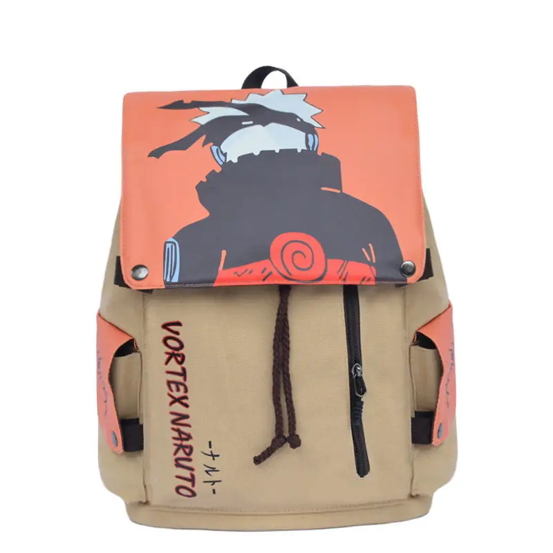 One Piece anime peripheral student schoolbag thickened washed canvas men and women backpack Naruto cartoon drawstring bag