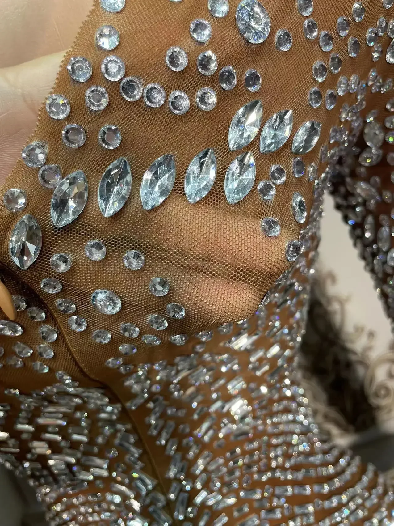 Vestido de noche de plumas negras con cristales plateados, traje elástico para celebración de cumpleaños, vestidos de bailarina de colección