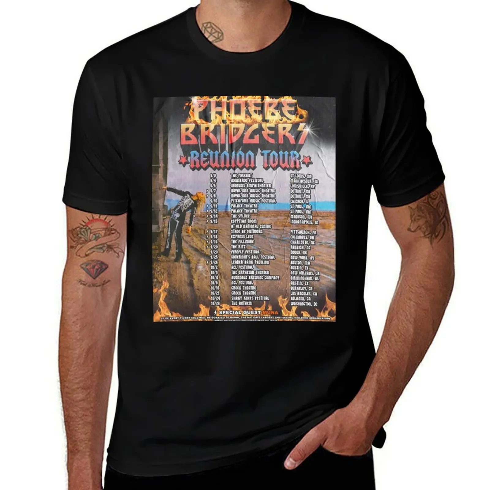 

Phoebe Bridgers Reunion Tour T-Shirt t shirt man cotton t shirts for man pack white man t shirt summer T-Shirt