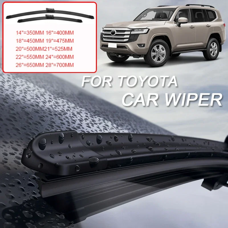 2PCS Car Blade Windshield Wiper RubberFor Toyota CROWN FORTUNER HIGHLANDER KLUGER HILUX LAND CRUISER PRADO SEQUOIA SIENNA TUNDRA