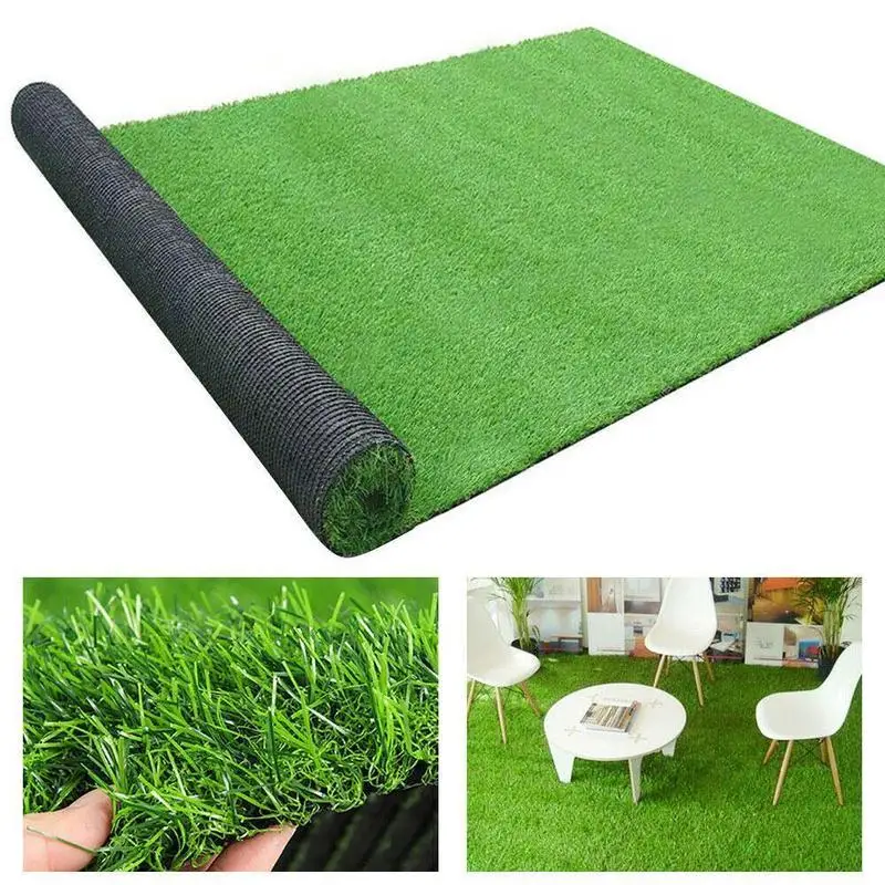 1/4PCS Simulation Lawn Green Artificial Fake Synthetic Grass Carpet Non-slip Landscaping Lawn Mats Garden Courtyard Decoration