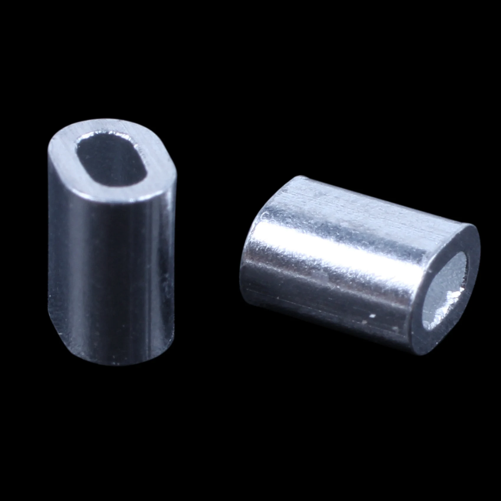 DT17 200 Pcs 1mm Steel Wire Rope Aluminum Ferrules Sleeves, Oval Sleeves, Silver Tone, for Cable Crimping
