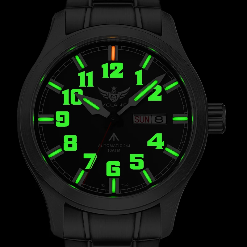 YELANG Мужские военные часы 42 мм дайверские автоматические механические наручные часы со светящимся сапфиром 10 бар водонепроницаемые NH36