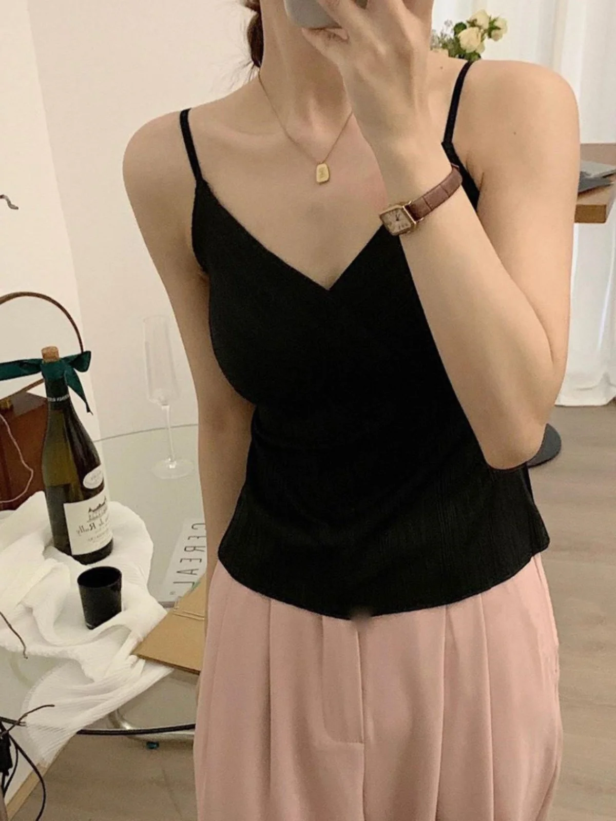 plus Size Integrated Bra with Chest Pad Strap Top Women Inner Wear Summer Big Chest Slimming Beautiful Back Vest Outerwear