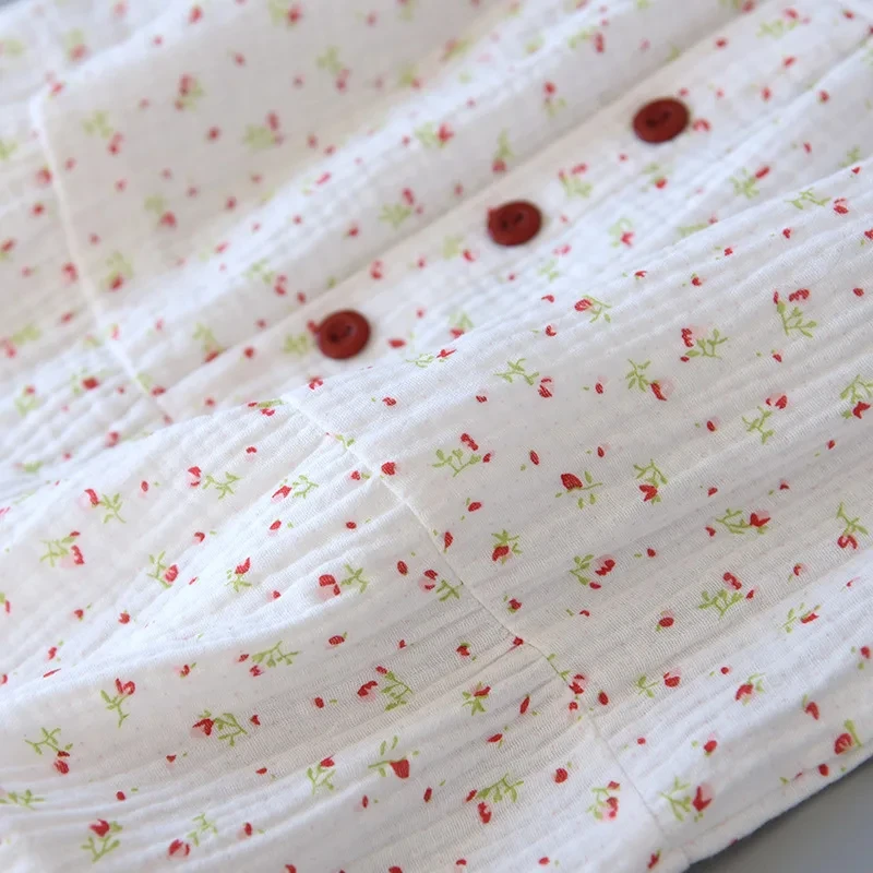 Summer Cotton Dresses Women 100% Crepe Nightgowns Ladies Gauze Comfortable Nightdress Suspenders Sleepwear For Women Home Wear