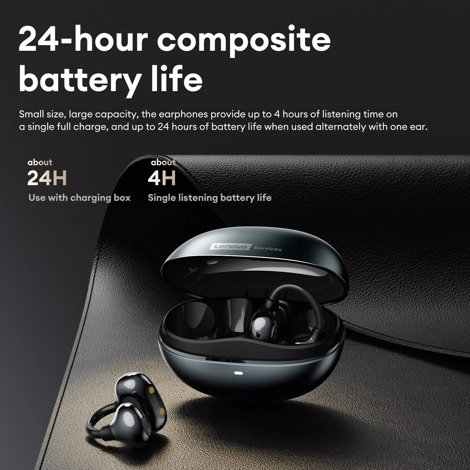 Lenovo Ear Clip Wireless Earphones RS106 Bluetooth 6.0 Open-Ear