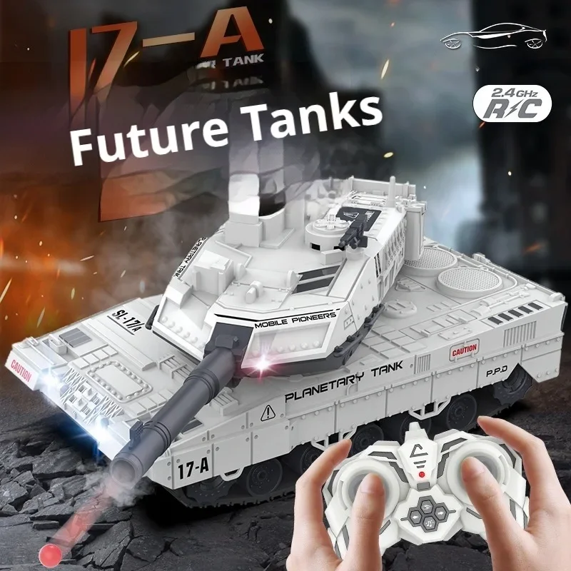 Grappig cadeau: 33 cm koel licht waterbom tank model, 2.4G afstandsbediening auto, rupsde off-road battle rc tank, robotchassis, kinderspeelgoed