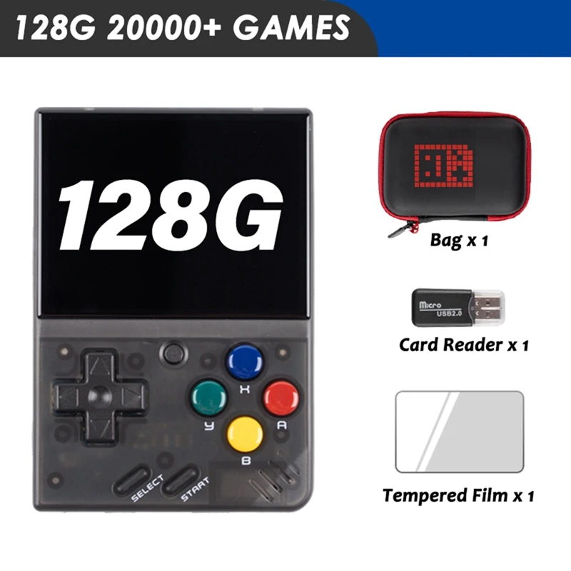 ل MINI V4 ريترو وحدة تحكم بجهاز لعب محمول 128G المحمولة لعبة فيديو لاعب 2.8 بوصة نظام لينكس OCA لعبة وحدة التحكم A-ABFB