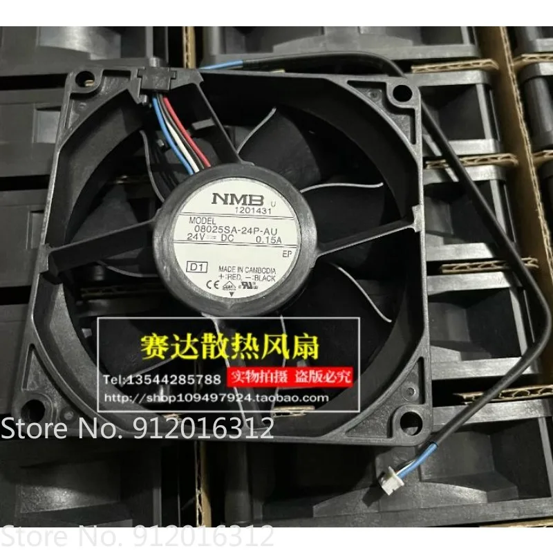 

New Cooler Fan for NMB 08025SA-24P-AU 8025 24V 0.15A 4-wire PWM Ultra-quiet Cooling Fan 80 * 80 * 25MM