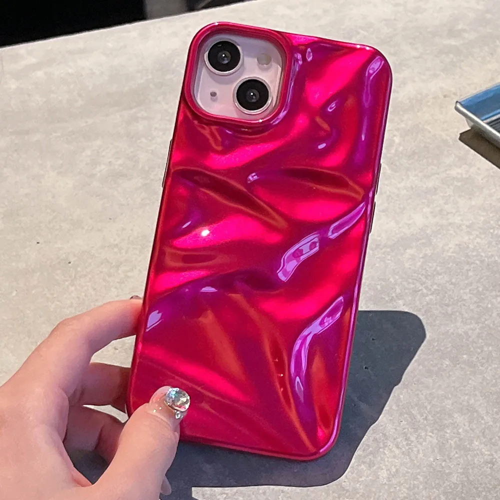 Задний чехол для телефона с 3D рисунком ряби воды для iPhone 16 15 Pro Max 14 Plus 13 12 Pro Max 11, складной защитный чехол-бампер