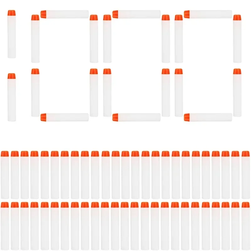 おもちゃの銃用の白いソリッドラウンドヘッド弾丸、フォームエバ、詰め替えダーツ、子供のおもちゃの銃のアクセサリー、n-strikeエリートシリーズブラスター、7.2cm