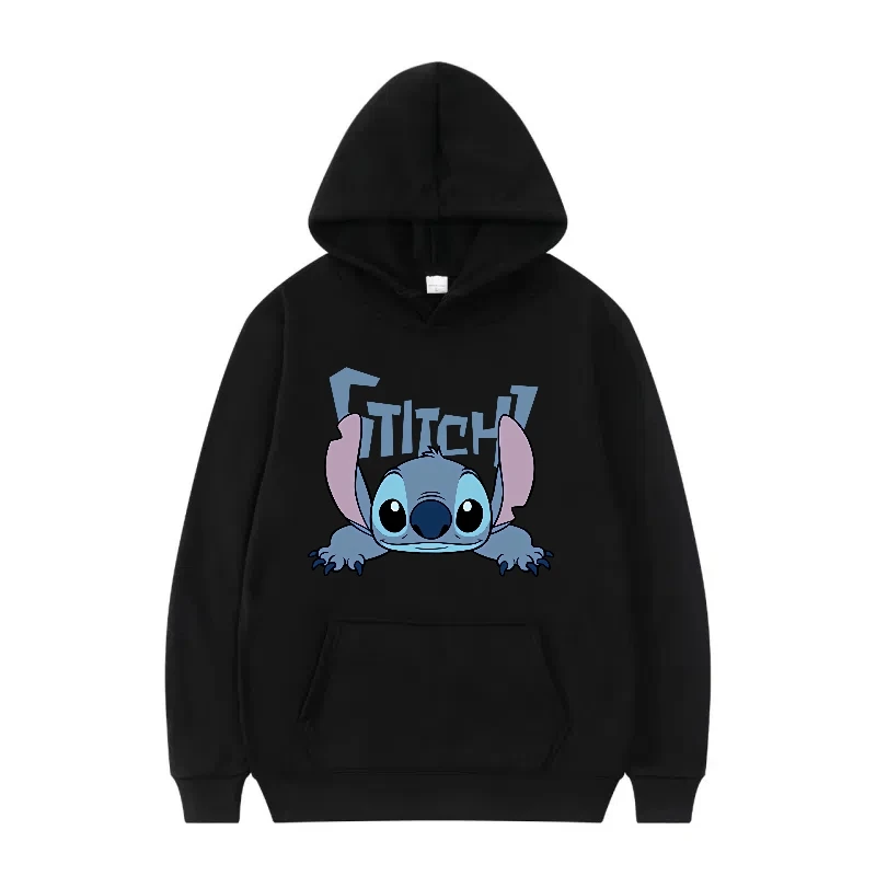 ديزني بسيط لطيف نمط مطبوع هوديس وبلوزات ليلو وستيتش ملابس Y2k مريحة مع غطاء محرك السيارة للرجال والنساء