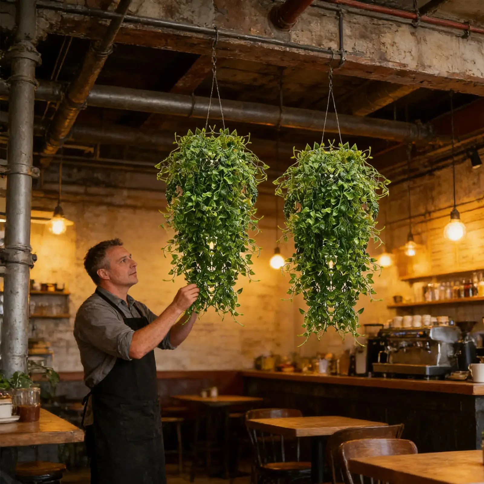 

Искусственные растения для дома, 2 шт., устойчивые к УФ-излучению, декоративные, имитация вьющихся растений для стен, для гостиной, спальни