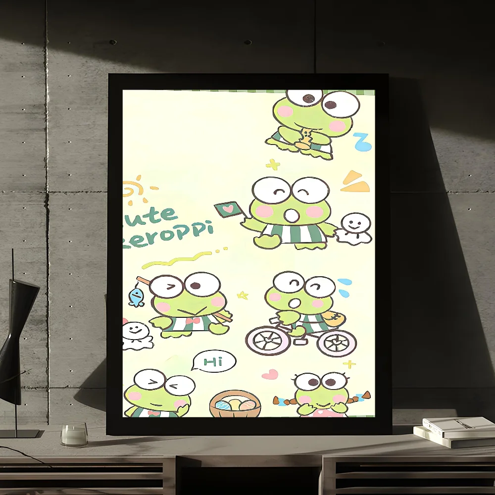 Śliczne Kero Kero Keroppi samoprzylepny plakat artystyczny biały papier drukuje plakaty grafika estetyczna sztuka malarstwo ścienne