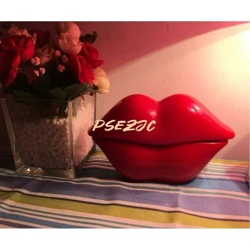 Lips Phone Electroplating Home Decoration Office Creative Sexy Phone Decoration Gift