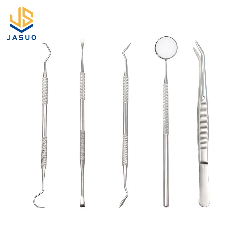 Zestaw narzędzi dentystycznych Lustro Nierdzewne narzędzie do czyszczenia zębów Lustro do ust Pęseta Sonda Zestaw dentystyczny Narzędzie do przygotowywania jamy ustnej — zdjęcie 4