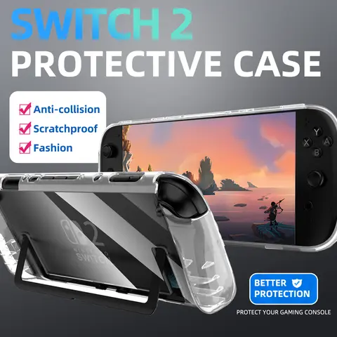 Nintendo Switch 2 용 TPU 클리어 케이스 통합 디자인 스크래치 방지 충격 방지 드롭 방지 보호 커버 액세서리