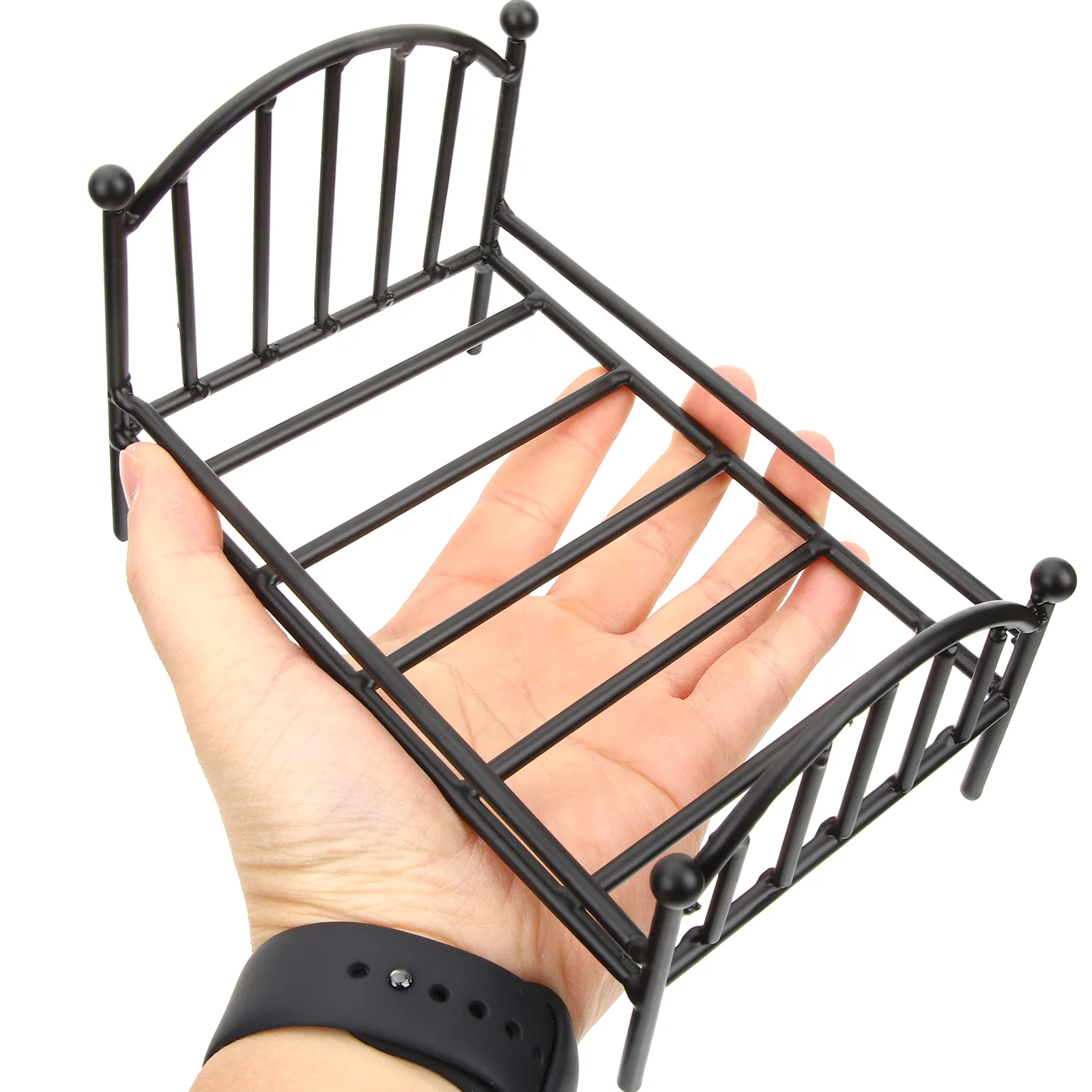 Wrought Iron Potting Stand Dollhouse Furniture Bed Frame Plant Miniature Bedroom Accessories Tiny Metal