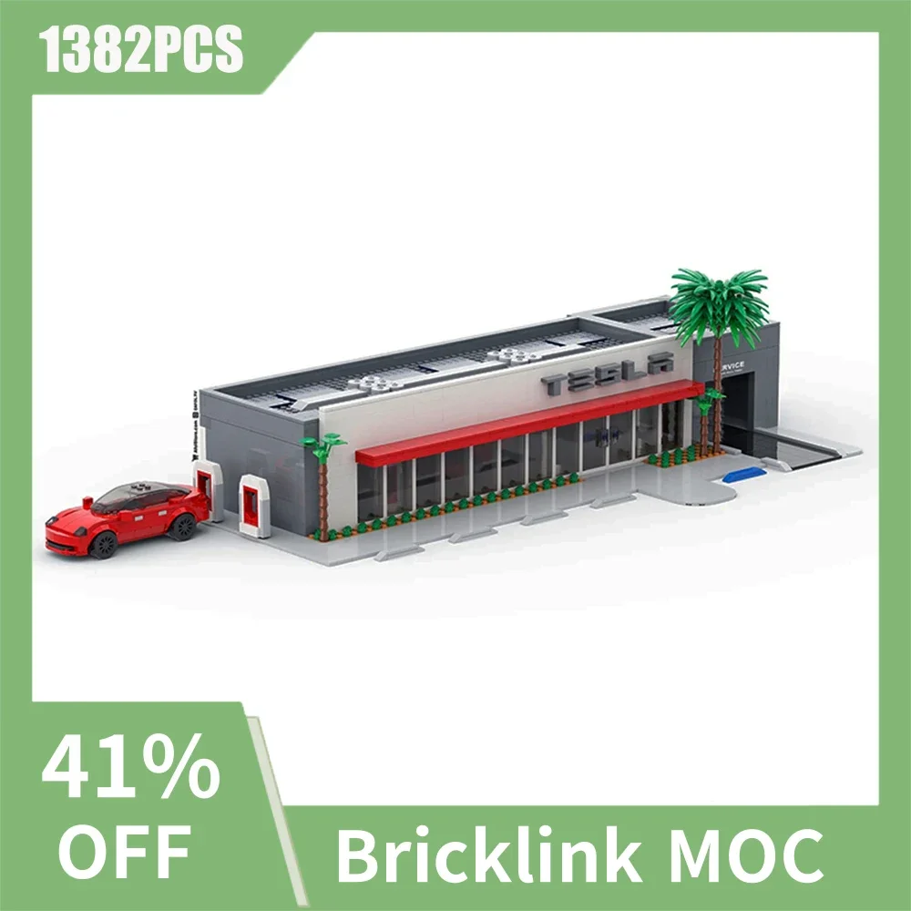 

1382PCS City Hot Selling Street View Moc Modular car Dealership model DIY creative ideas Child Toy birthday Gift Building blocks