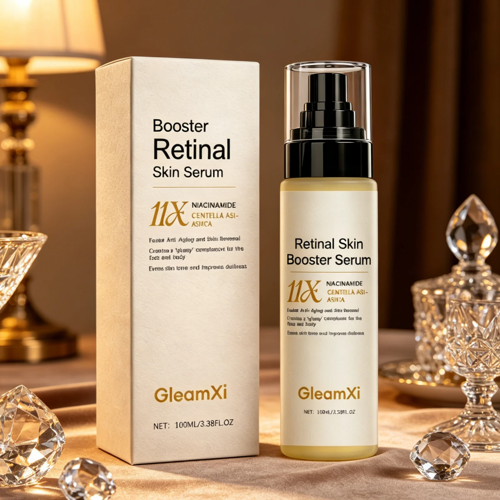 

GleamXi Retinal Skin Serum Deep Moisturizing Firming Even Skin Tone Radiant Complexion Gentle Formula Anti Wrinkle Serum 100ml
