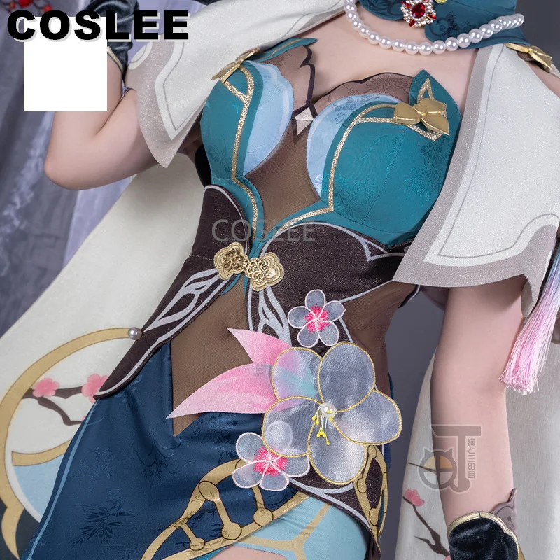 COSLEE Honkai: Star Rail Ruan Mel Cosplay Costume Game Suit Ruan Mei Elegant Cheongsam Dress Halloween Party Outfit Women New